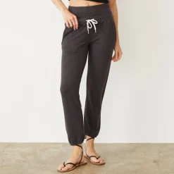 MONROW Supersoft Double Waist Sweat WASHEDBLACK Clearance